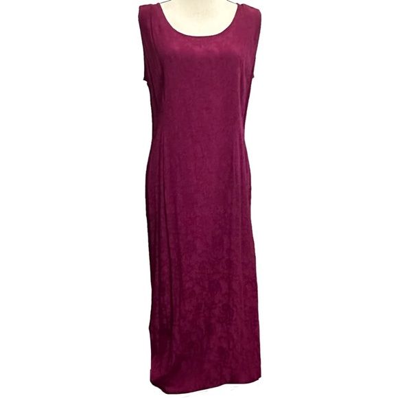 K Studio Dress & Blazer 12 Floral Maroon Jacquard Vintage - Picture 2 of 13